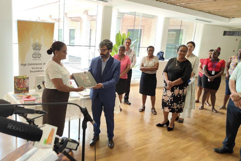 Gandhi Jayanti 2025 - Thematic Activities - Book Donation Ceremony at Seychelles National Library on 24th September.
