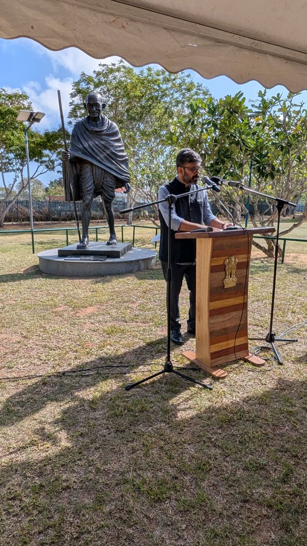 Gandhi Jayanti 2025 - Thematic Activities - Floral Tribute to Mahatma Gandhi followed by Tree Plantation Activity at Peace Park, Victoria on 02nd Octotber.