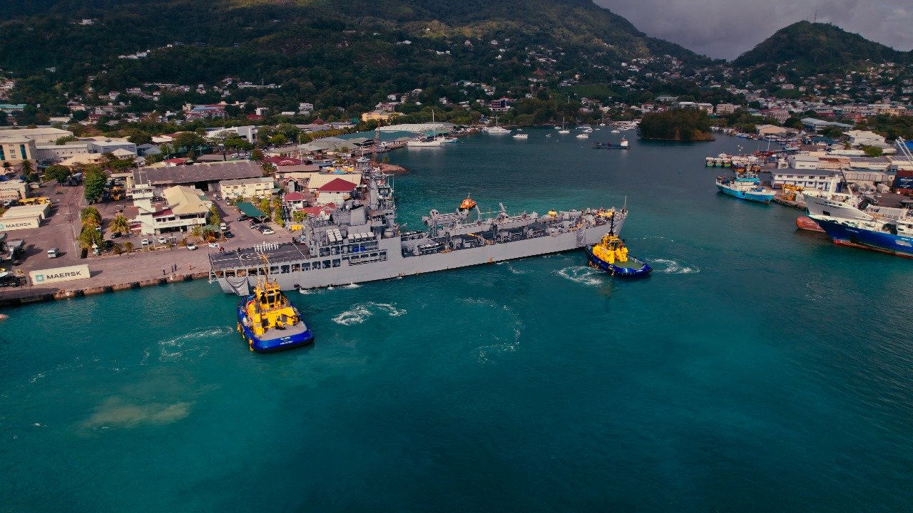 Visit of Indian Navy's 1st Training Squadron Ships to Port Victoria.