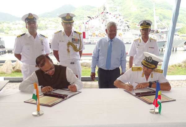 Handing Over Ceremony of PB Boudeuse – India Gifts New Patrol Boat to Seychelles Defence Forces, highlighting the strengthening of India-Seychelles defence cooperation.