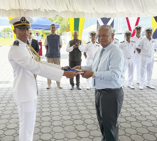 Handing Over Ceremony of PB Boudeuse – India Gifts New Patrol Boat to Seychelles Defence Forces, highlighting the strengthening of India-Seychelles defence cooperation.