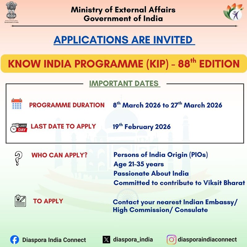 88th edition of Know India Programme (KIP)