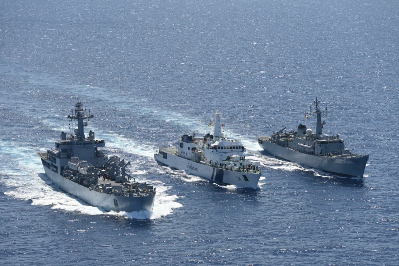 Visit of Indian Navy's 1st Training Squadron ships to Port Victoria.