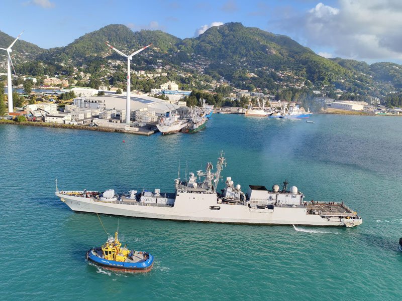 Visit of INS Teg to Port Victoria.