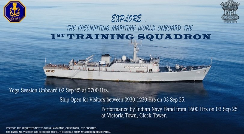 Indian navy's 1st Training Squadron visits port Victoria.